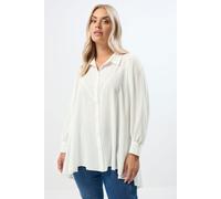 Yours Women's Dipped Hem Shirt in White | Size: 20 Yours White 20