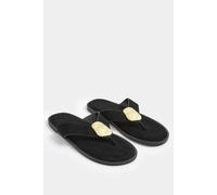 Yours Women's Disk Sandals In Extra Wide EEE Fit in Black | Size: 5EEE