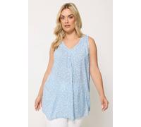 Yours Women's Ditsy Floral Cami Vest Top in Baby Blue | Size: 14