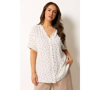 Yours Women's Ditsy Floral Dobby Blouse in Ivory | Size: 18 Yours Ivory 18