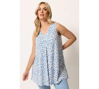 Yours Women's Ditsy Floral Pleat Front Vest in White | Size: 22-24 Yours White 22-24