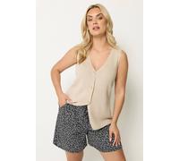 Yours Women's Ditsy Floral Shorts in Black | Size: 30/32