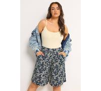 Yours Curve Blue Ditsy Floral Shorts - Women's - Plus Size Curve