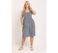 Yours Curve Navy Blue Ditsy Floral Strappy Sundress - Women's - Plus Size Curve