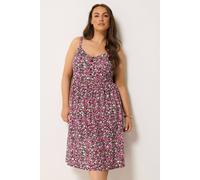 Yours Women's Ditsy Floral Strappy Sundress in Pink | Size: 22/24