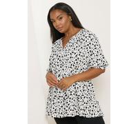 Yours Women's Ditsy Floral Tiered Top in White | Size: 14 Yours White 14