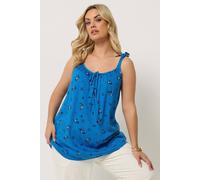 Yours Curve Ditsy Floral Vest Top - Women's - Plus Size Curve Blue