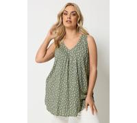 Yours Curve Olive Ditsy Floral Vest Top - Women's - Plus Size Curve