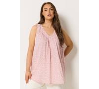 Yours Curve Pink Ditsy Floral Vest Top - Women's - Plus Size Curve