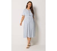 Yours Women's Ditsy Throw On Dress in Light Blue | Size: 26-28 Yours Light Blue 26-28