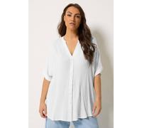 Yours Women's Dobby Notch Neck Blouse in White | Size: 16 Yours White 16