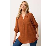 Yours Women's Dobby Shirt in Burnt Orange | Size: 22-24 Yours Burnt Orange 22-24