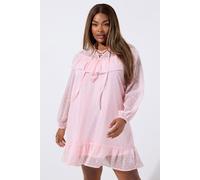 Yours Women's Dobby Smock Dress in Baby Pink | Size: 18 Yours Baby Pink 18