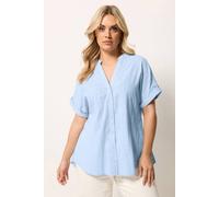 Yours Women's Dobby Textured Blouse in Light Blue | Size: 26-28 Yours Light Blue 26-28