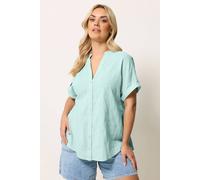 Yours Women's Dobby Textured Blouse in Mint | Size: 30/32