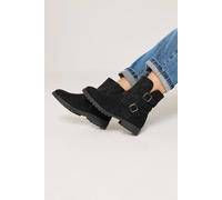 Yours Women's Double Buckle Ankle Boots In Wide Fit in Black | Size: 8E Yours Black 8E