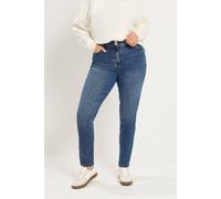 Yours Women's Double Button Skinny Jeans in Mid Blue | Size: 14S