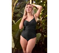 Yours Curve Crossover Super Sculpt Swimsuit - Women's - Plus Size Curve Black