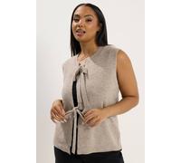 Yours Women's Double Tie Knitted Vest Top in Natural | Size: 18-20 Yours Natural 18-20