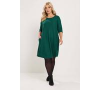 Yours Women's Drape Pocket Dress in Bottle Green | Size: 16
