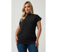 Yours Women's Drape Shoulder Top in Black | Size: 12