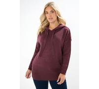 Yours Curve Red Knitted Hoodie - Women's - Plus Size Curve