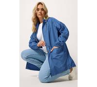Yours Women's Drawstring Lightweight Parka Jacket in Blue | Size: 26-28 Yours Blue 26-28