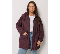 Yours Curve Purple Drawstring Lightweight Parka Jacket - Women's - Plus Size Curve