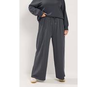 Yours Women's Drawstring Wide Leg Joggers in Grey | Size: 18/20S