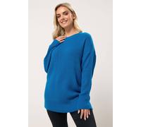 Yours Women's Drop Shoulder Jumper in Blue | Size: 26-28 Yours Blue 26-28