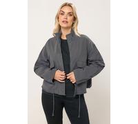 Yours Women's Drop Shoulder Twill Jacket in Charcoal | Size: 16 Yours Charcoal 16