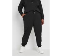 Yours Curve Ribbed Joggers - Women's - Plus Size Curve Black