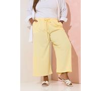 Elasticated Textured Culottes Yours Yellow 14