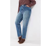 Yours Women's Elasticated Waist Boyfriend Jeans in Mid Blue | Size: 30/32