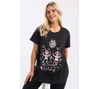 Yours Embellished Novelty T-Shirt In Black Black 20