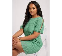 Yours Women's Embellished Shift Dress in Pale Green | Size: 14
