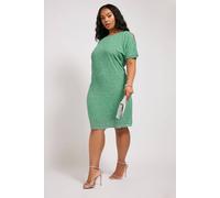 Yours Women's Embellished Shift Dress in Pale Green | Size: 34/36