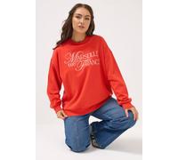 Yours Curve Embroide 'Marseille France' Sweatshirt - Women's - Plus Size Curve Red