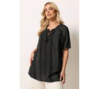 Yours Women's Embroidered Notch Neck Blouse in Black | Size: 22-24 Yours Black 22-24