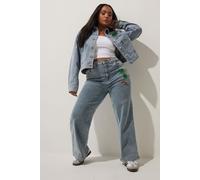 Yours Women's Embroidered Palm Tree Denim Jeans in Blue | Size: 20 Yours Blue 20