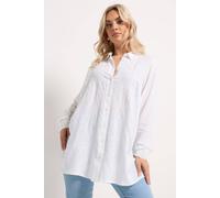 Yours Women's Embroidered Placket Shirt in White | Size: 16 Yours White 16