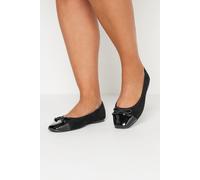 Yours Women's Extra Wide Fit Ballerina Pumps in Black | Size: 8EEE Yours Black 8EEE