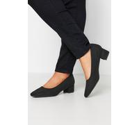 Yours - Faux Suede Block Heel Court Shoe in Extra Wide Eee Fit - Women's Black