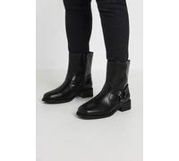 Yours Women's Extra Wide Fit Square Toe Biker Boots in Black | Size: 7EEE Yours Black 7EEE