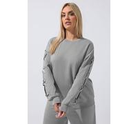 Yours Women's Eyelet Detail Sweatshirt in Grey | Size: 18 Yours Grey 18