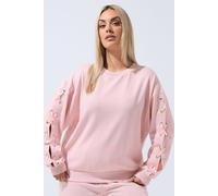 Yours Women's Eyelet Detail Sweatshirt in Pink | Size: 12 Yours Pink 12
