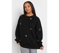 Yours Curve Eyelet Knit Jumper - Women's - Plus Size Curve Black