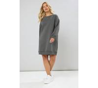 Yours Women's Eyelet Sweatshirt Dress in Grey | Size: 30/32