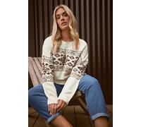 Yours Women's Fairisle Boucle Jumper in Ivory | Size: 18-20 Yours Ivory 18-20