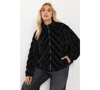Yours Women's Faux Fur Borg Fleece in Black | Size: 30/32